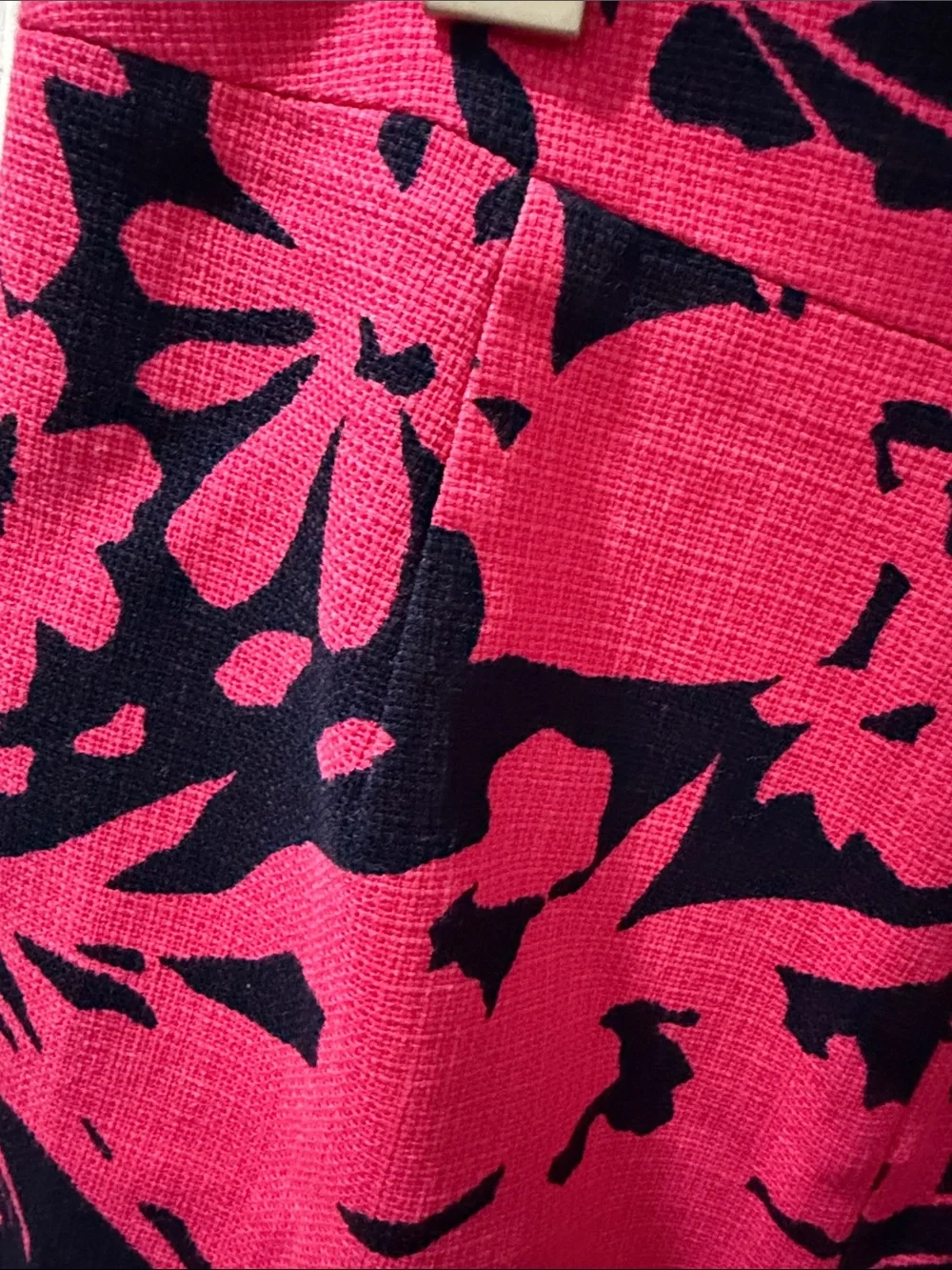 J. Crew Hot Pink and Navy Floral Pencil Skirt